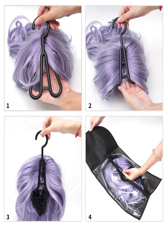 Hadwoer 4-Pack Hair Extension Holder - Wig Storage Bags with Hanger for Multiple Wigs, Dust-proof, Ideal for Hair Extensions & Accessories - Image 5